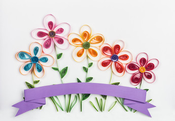 spring flowers made quilling