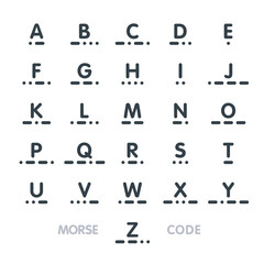 Morse code, alphabet - obrazy, fototapety, plakaty