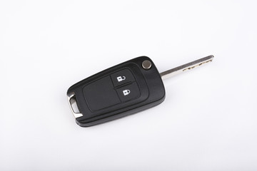 Car key on white background