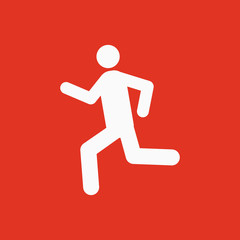 Fototapeta na wymiar The man running icon. Run symbol. Flat