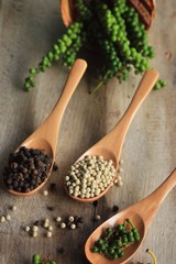Green seeds with dried pepper