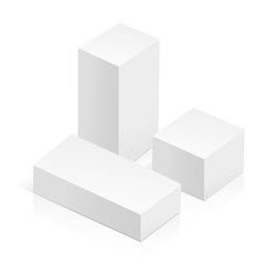 white 3D rectangles