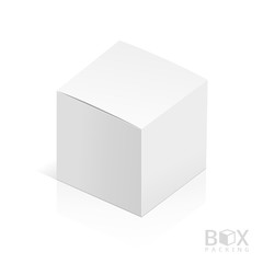 Realistic White Package Box.
