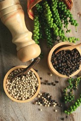 Green seeds with dried pepper