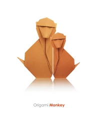 Papier Peint photo Lavable Singe Origami monkey