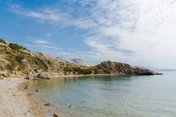 Fototapeta na wymiar The beauty of stone beach in Croatia.