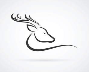 Vector images of deer head on a white background.