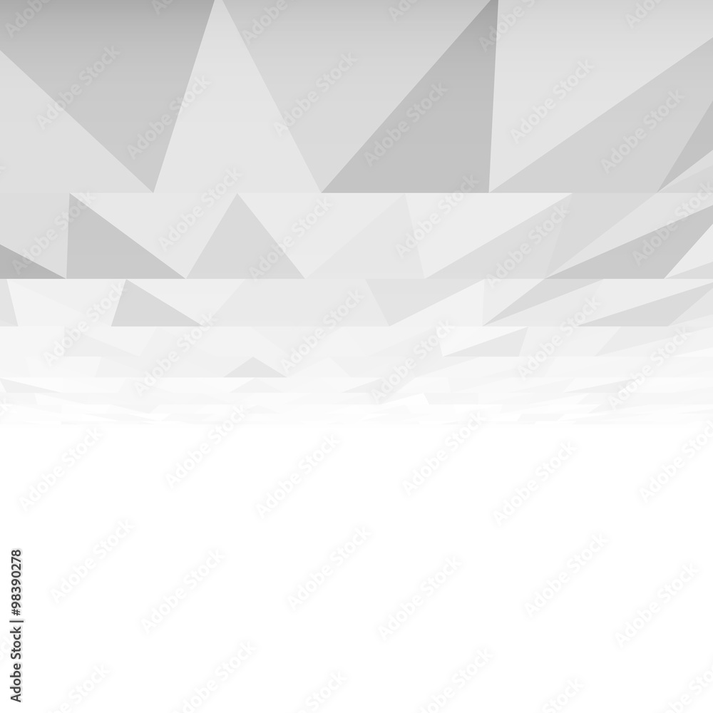 Poster abstract triangle tiled ceiling with abstract perspective room