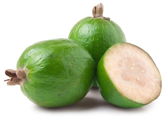 tasty feijoa isolated on the white background