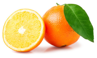 Orange fruit sliced isolated on white background