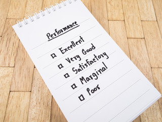 Performance Evaluation check box 6