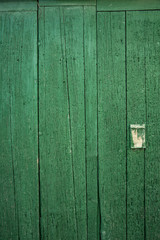 Old rustic painted green wooden texture