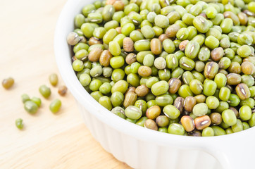 Healthy vegetarian super foods ingredient mung beans.