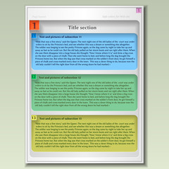 Vector design element of a simple page for text. The page template is suitable for printing and design of the web site. 3D-effect with shadows.