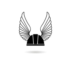 Icon gaelic helmet with wings.