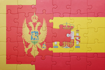 puzzle with the national flag of cambodia and iran