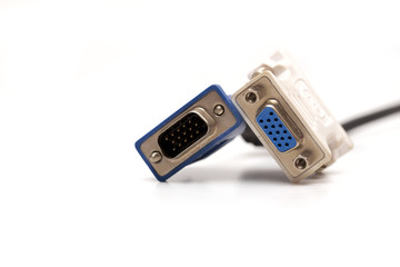 VGA adapter on the white background