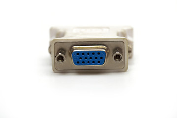 VGA adapter on the white background