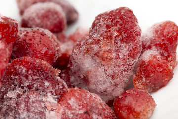 frozen berries on the white background