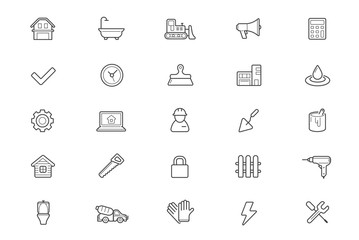 Set of Vector Construction Building Icons. Home and Repair. Can be used as Logo or Icon. Premium quality