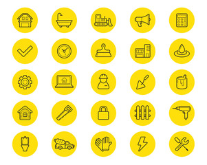 Set of Vector Construction Building Icons. Home and Repair. Can be used as Logo or Icon. Premium quality