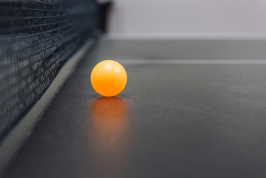 table tennis's ball on black table