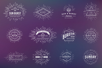 Sunburst on Starburst Element Set for Logo Creating or using as Icon
