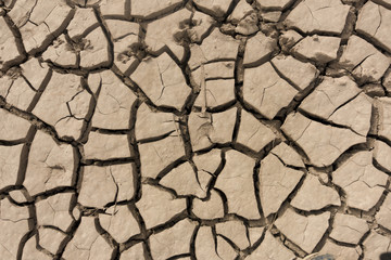 Cracked soil due to climate change in Iraqi desert