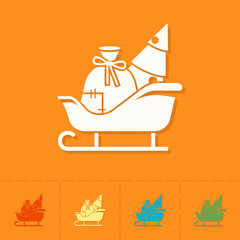 Christmas Sleigh. Colorful