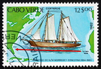 Postage stamp Cape Verde 1982 Schooner Morrissey-Ernestina