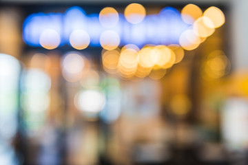 Coffee shop blur background with bokeh