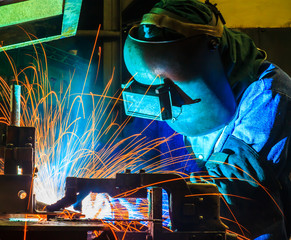 welder Industrial automotive part in factory