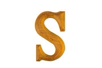 Fototapeta premium S Alphabet made from golden teak