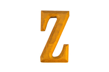 Z Alphabet made from golden teak
