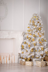 Christmas decor in white tone