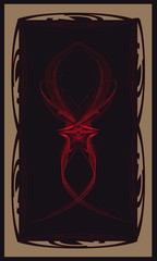 Tarot cards - back design. Demon Asmodeus