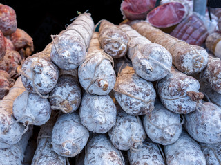 Tasty Italian salami at a market - 1