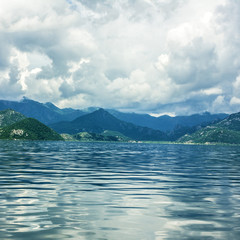 Obraz premium Skadar lake evening landscape, Montenegro