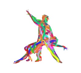 abstract dancers silhouette