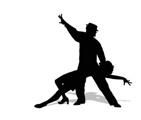 Obraz na płótnie Canvas dancers silhouette