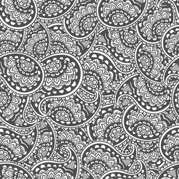 Hand drawn seamless Paisley pattern. Doodle style © VectorShop