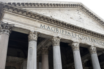 detail of the Panthon in Rome