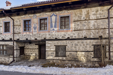 Fototapeta na wymiar Medieval house in town of Bansko, Blagoevgrad region, Bulgaria