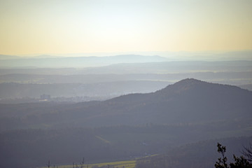 Fototapeta na wymiar Schwäbische Alb, Panoramablick am Abend