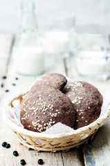 black beans buns with sesame seeds