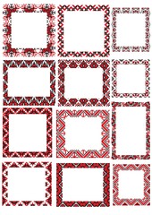 set of Ukraine frame from folk pattern