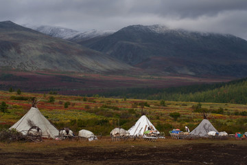 Herders' camp in the mountains. Polar Urals. Russia. © olenyok