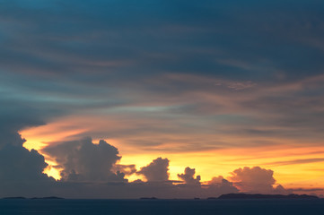 Fototapeta na wymiar Sunset at Sattaheep (Thailand)