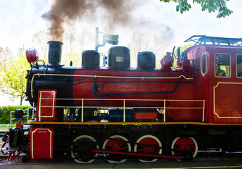 Steam locomotive blowing off the smoke