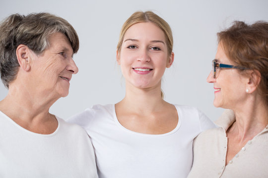 Woman with grandmother and mother